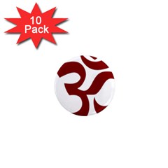 Hindu Om Symbol (dark Red) 1  Mini Magnet (10 Pack)  by abbeyz71