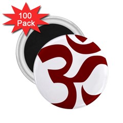 Hindu Om Symbol (Dark Red) 2.25  Magnets (100 pack) 