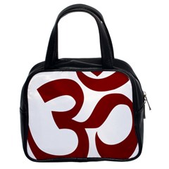 Hindu Om Symbol (Dark Red) Classic Handbags (2 Sides)