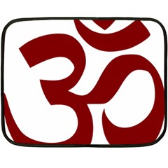 Hindu Om Symbol (dark Red) Fleece Blanket (mini)