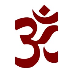 Hindu Om Symbol (Dark Red) Shower Curtain 48  x 72  (Small) 