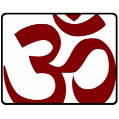 Hindu Om Symbol (Dark Red) Double Sided Fleece Blanket (Medium) 
