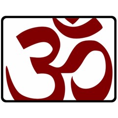 Hindu Om Symbol (Dark Red) Double Sided Fleece Blanket (Large) 