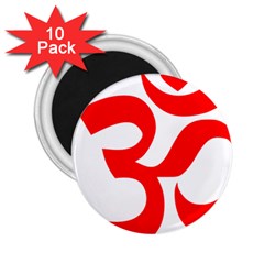 Hindu Om Symbol (Red) 2.25  Magnets (10 pack) 