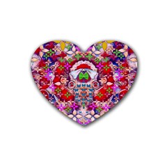 Hawaiian Poi Cartoon Dog Rubber Coaster (heart)  by pepitasart