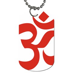 Hindu Om Symbol (red) Dog Tag (one Side) by abbeyz71