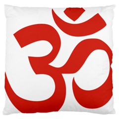 Hindu Om Symbol (red) Large Cushion Case (two Sides) by abbeyz71