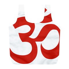 Hindu Om Symbol (red) Full Print Recycle Bags (l)  by abbeyz71