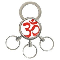 Hindu Om Symbol (red) 3-ring Key Chains by abbeyz71