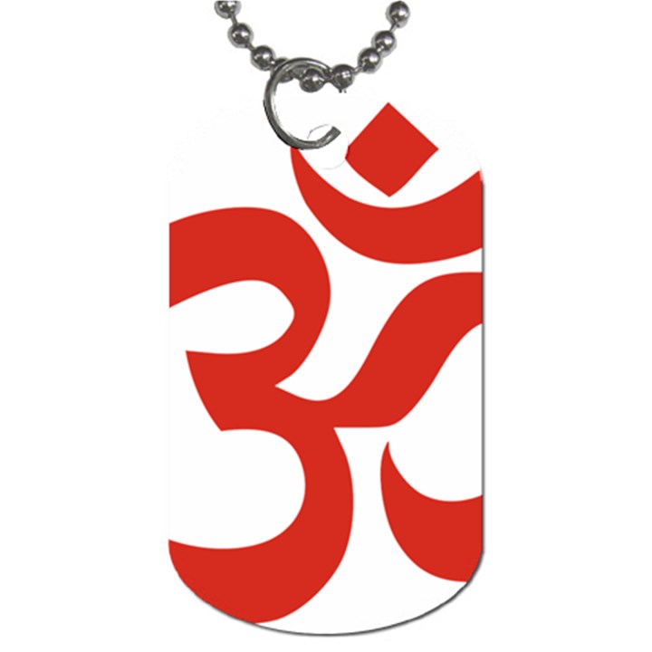 Hindu Om Symbol (Red) Dog Tag (One Side)