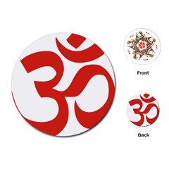 Hindu Om Symbol (red) Playing Cards (round)  by abbeyz71