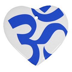 Hindu Om Symbol (royal Blue) Ornament (heart) by abbeyz71