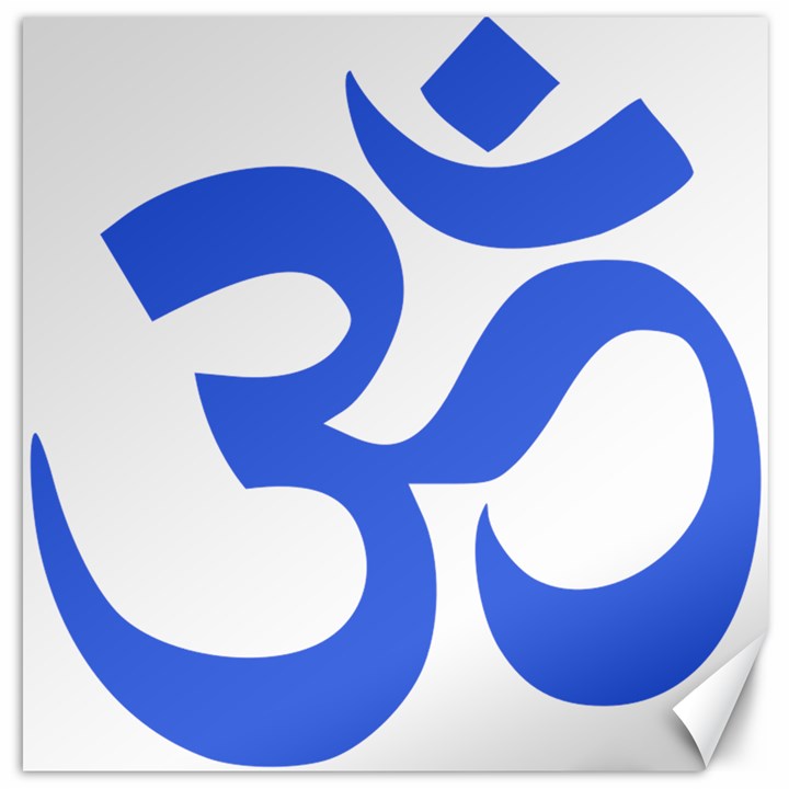 Hindu Om Symbol (Royal Blue) Canvas 16  x 16  