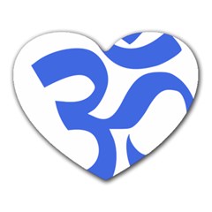 Hindu Om Symbol (royal Blue) Heart Mousepads