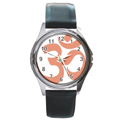 Hindu Om Symbol (salmon) Round Metal Watch by abbeyz71