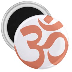 Hindu Om Symbol (Salmon) 3  Magnets