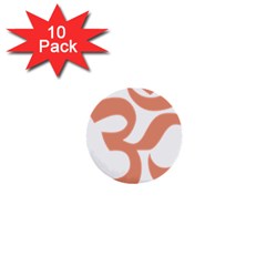 Hindu Om Symbol (Salmon) 1  Mini Buttons (10 pack) 