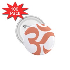 Hindu Om Symbol (Salmon) 1.75  Buttons (100 pack) 
