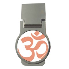 Hindu Om Symbol (Salmon) Money Clips (Round) 