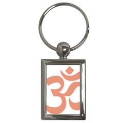 Hindu Om Symbol (Salmon) Key Chains (Rectangle) 