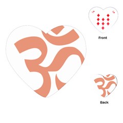 Hindu Om Symbol (Salmon) Playing Cards (Heart) 