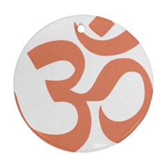 Hindu Om Symbol (Salmon) Round Ornament (Two Sides)