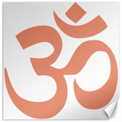 Hindu Om Symbol (Salmon) Canvas 12  x 12  