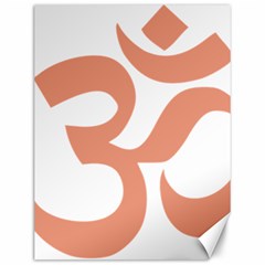 Hindu Om Symbol (Salmon) Canvas 12  x 16  