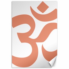Hindu Om Symbol (Salmon) Canvas 12  x 18  