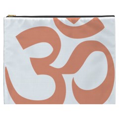 Hindu Om Symbol (Salmon) Cosmetic Bag (XXXL) 