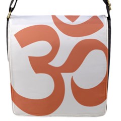 Hindu Om Symbol (Salmon) Flap Messenger Bag (S)