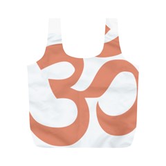 Hindu Om Symbol (Salmon) Full Print Recycle Bags (M) 