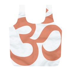 Hindu Om Symbol (Salmon) Full Print Recycle Bags (L) 
