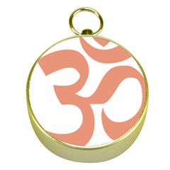 Hindu Om Symbol (salmon) Gold Compasses