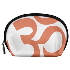 Hindu Om Symbol (Salmon) Accessory Pouches (Large) 