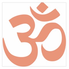 Hindu Om Symbol (Salmon) Large Satin Scarf (Square)