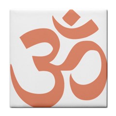 Hindu Om Symbol (Salmon) Tile Coasters