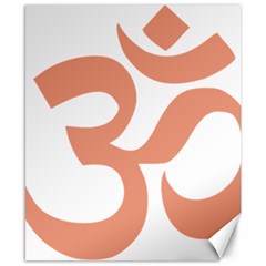 Hindu Om Symbol (Salmon) Canvas 8  x 10 