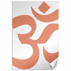 Hindu Om Symbol (Salmon) Canvas 20  x 30  