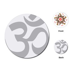 Hindu Om Symbol (gray) Playing Cards (round)  by abbeyz71