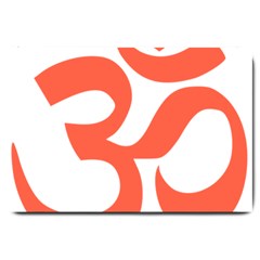 Hindu Om Symbol (peach) Large Doormat  by abbeyz71