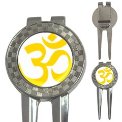 Hindu Om Symbol (yellow) 3-in-1 Golf Divots by abbeyz71