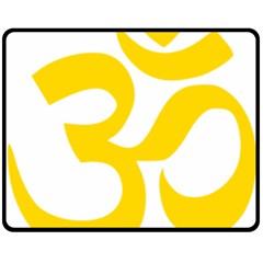 Hindu Om Symbol (yellow) Double Sided Fleece Blanket (medium)  by abbeyz71