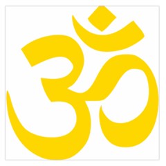 Hindu Om Symbol (yellow) Large Satin Scarf (square) by abbeyz71