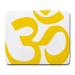 Hindu Om Symbol (yellow) Large Mousepads by abbeyz71