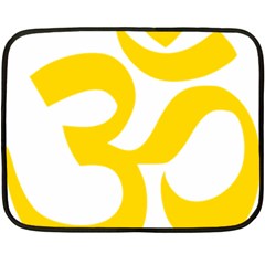 Hindu Om Symbol (yellow) Fleece Blanket (mini) by abbeyz71