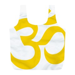Hindu Om Symbol (yellow) Full Print Recycle Bags (l)  by abbeyz71