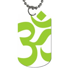 Hindu Om Symbol (lime Green) Dog Tag (one Side) by abbeyz71