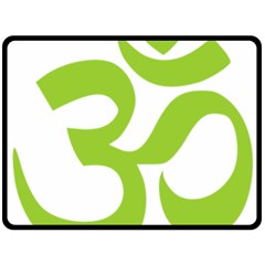 Hindu Om Symbol (lime Green) Fleece Blanket (large)  by abbeyz71