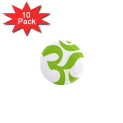 Hindu Om Symbol (lime Green) 1  Mini Magnet (10 Pack)  by abbeyz71